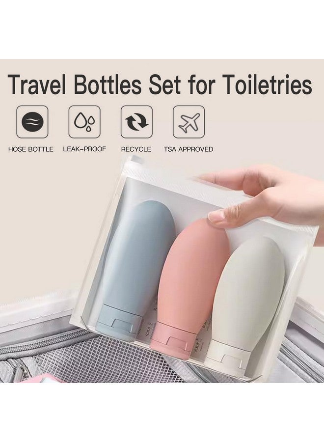Wrixty 3 Pcs Travel Bottles Set, 60ML Travel Bottles & Containers, Small Mini Empty Plastic Squeeze Bottles for Travel Toiletries, Shampoo and Conditioner with Storage Bag (Multi Color) - Image 4
