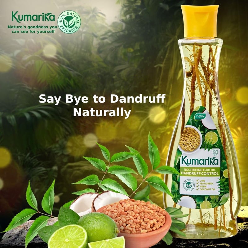 Kumarika Nourishing Hair Oil Dandruff Control - For Anti dandruff scalp treatment hair oil for dry damaged hair. 100% Natural extracts, for dry itchy scalp with dandruff, 7 oz - Image 5