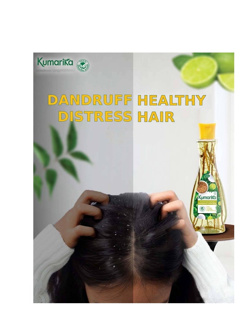 kumarika - Kumarika Nourishing Hair Oil Dandruff Control - For Anti dandruff scalp treatment hair oil for dry damaged hair. 100% Natural extracts, for dry itchy scalp with dandruff, 7 oz - Image 1