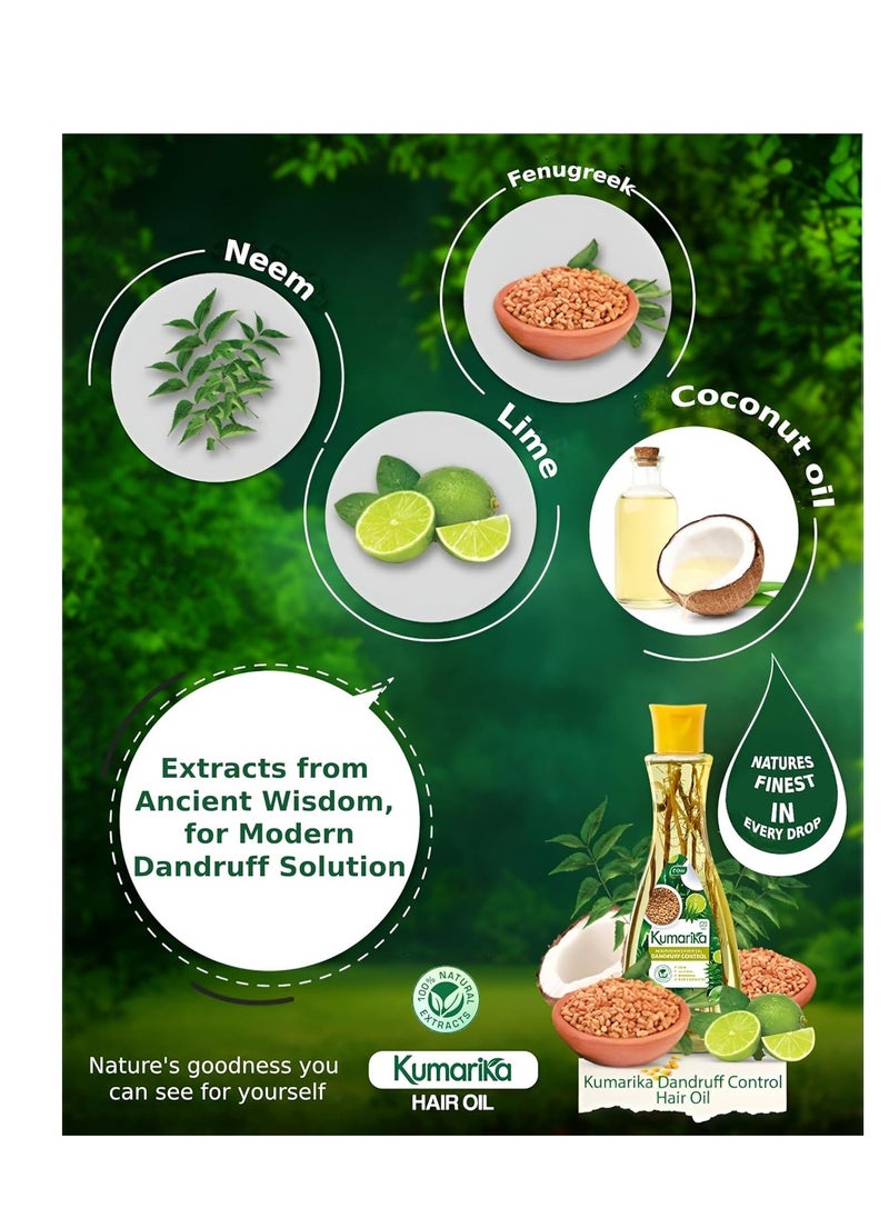 kumarika - Kumarika Nourishing Hair Oil Dandruff Control - For Anti dandruff scalp treatment hair oil for dry damaged hair. 100% Natural extracts, for dry itchy scalp with dandruff, 7 oz - Image 1