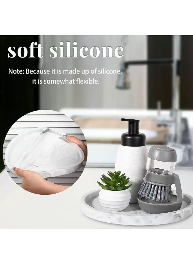 Silicone Round Storage Tray – Waterproof Non-Slip Organizer for Bathroom, Kitchen & Living Room | Desktop Candle & Aroma Holder - Image 2