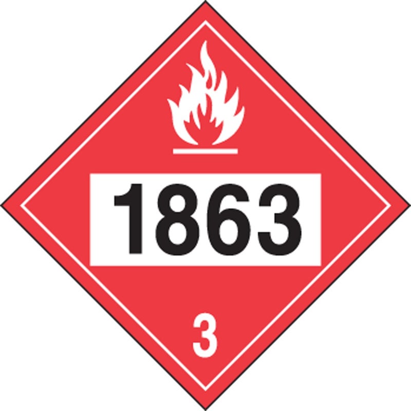 AccuformNMC NMC Hazard Class 3 "1863" (Fuel/Aviation) 4-Digit DOT Placard, 10.75" x 10.75" Adhesive Vinyl, 1 Count, MPL732VS1, American Made Safety Tags, Signs, and Labels