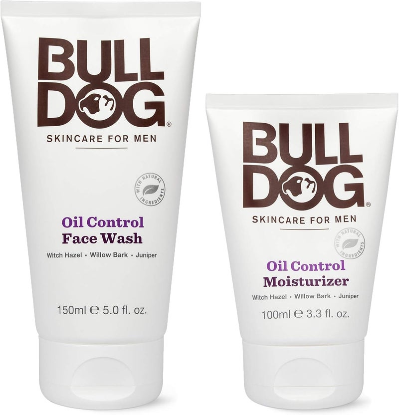 Reliable daily use design BULLDOG Mens Skincare and Grooming Oil Control Starter Kit with Moisturizer and Face Wash, 2 Count General compatible practical design - Image 1