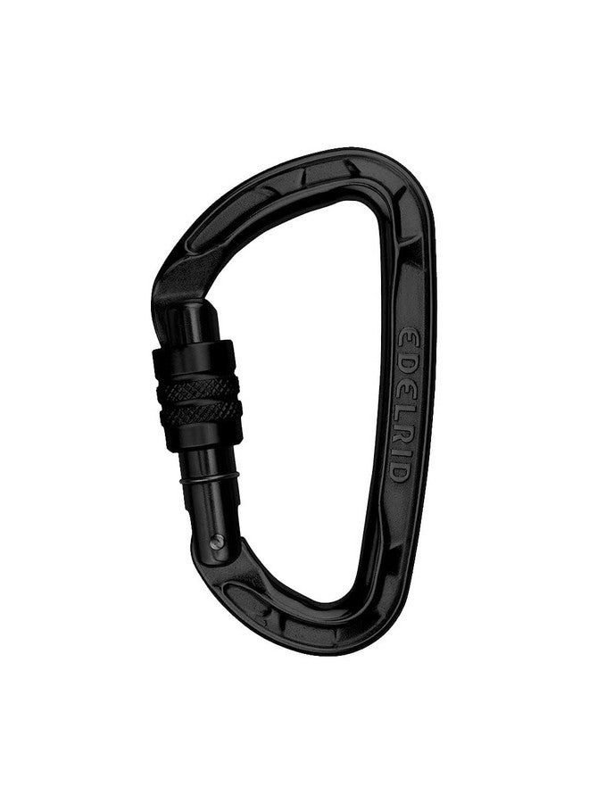 EDELRID Pure Screw Carabiner (CE 0082, Black, Weight - 46G)