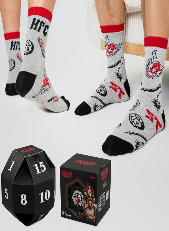 سترانجر ثينكينج جوارب Stranger Things للرجال والمراهقين، عبوة من 3 جوارب، مقاسات أمريكية من 7 إلى 11، ناعمة، تسمح بمرور الهواء، جوارب مريحة، هدايا مميزة للرجال - Image 3