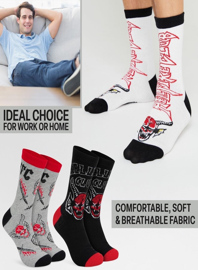 سترانجر ثينكينج جوارب Stranger Things للرجال والمراهقين، عبوة من 3 جوارب، مقاسات أمريكية من 7 إلى 11، ناعمة، تسمح بمرور الهواء، جوارب مريحة، هدايا مميزة للرجال - Image 2