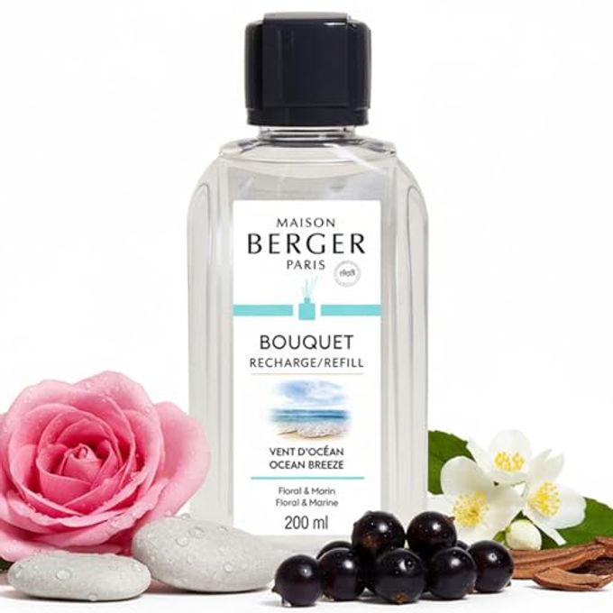 Maison Berger Ocean Breeze Fragrance Refill  200mL Scented Oil for Reed and Ceramic Diffusers Long-Lasting Marine Freshness, Made in France, Safe and Colorant-Free - Image 1