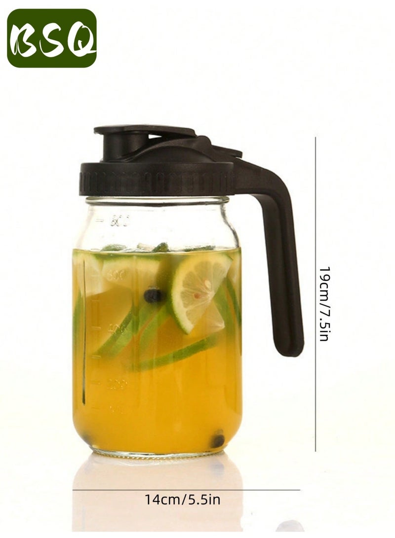 بي إس كيو ماكينة تحضير قهوة باردة | برطمان ماسون سعة 32 أونصة | برطمان معزول لحليب الأم | مزود بفوهة صب ومقبض وغطاء | زجاج صلب | محكم الإغلاق مزدوجًا مانع للتسرب | مناسب للقهوة المثلجة والشاي وحليب الأم والليمون | أسود - Image 4