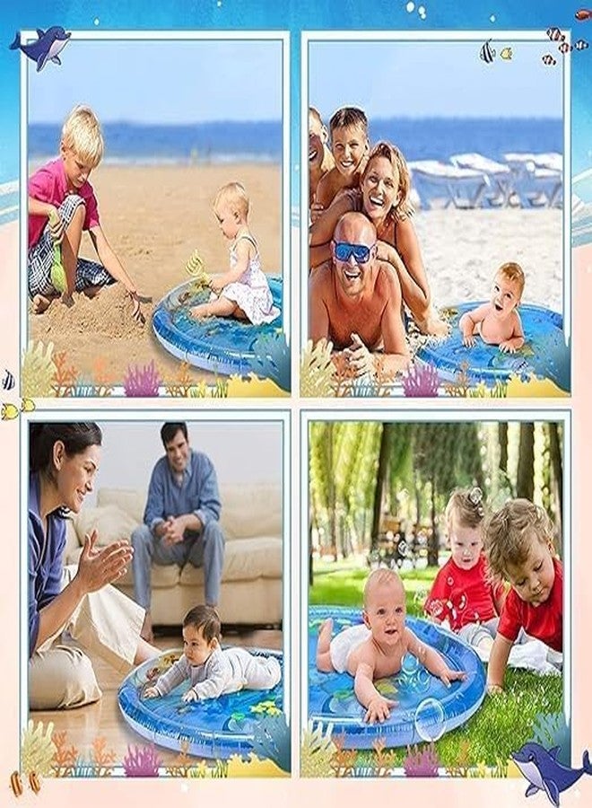 KNH MART Baby Kids Water Play Mat Toys Inflatable Tummy Time Water Play Mat and Toddlers Perfect Fun Activity Inflatable Mat, Indoor and Outdoor Water Play Mat for Baby (Large Size) (Multi Color) - Image 4