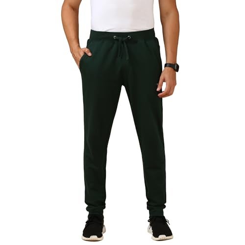 Van Heusen Men's Straight Mid Rise Track Pants (IHQTKL1DG50054_Green_XL - Image 1