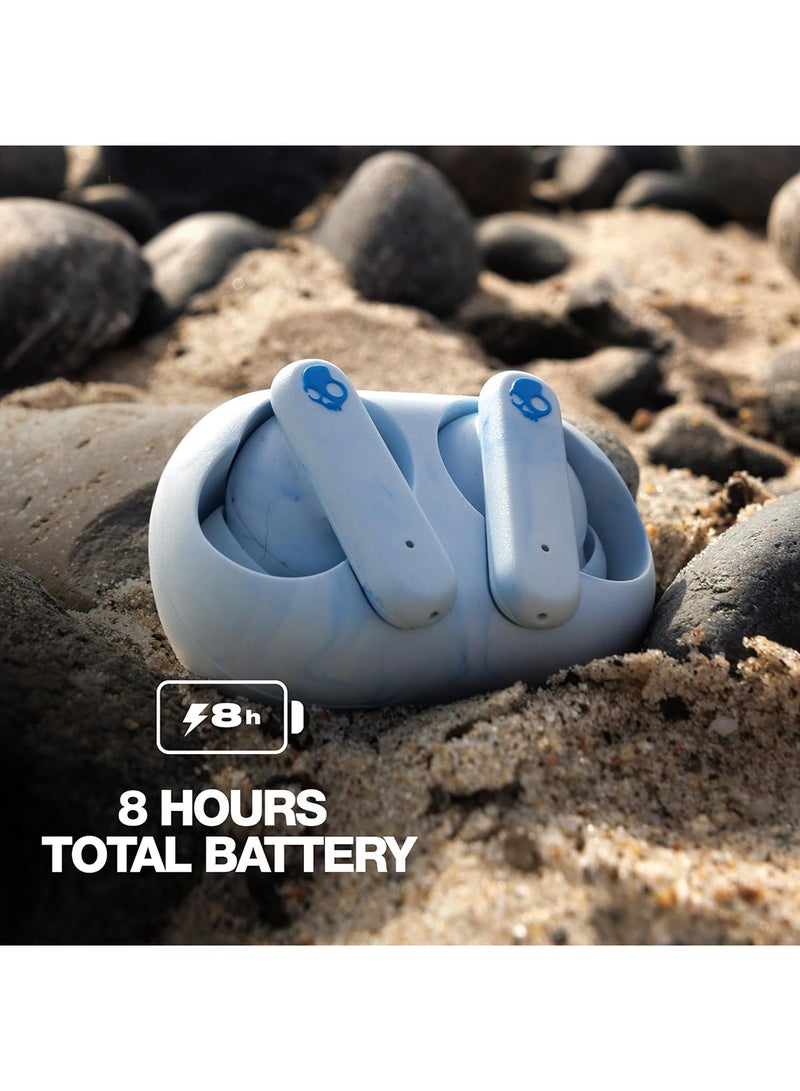 Skullcandy EcoBuds In-Ear Wireless Earbuds, 8 Hr Battery, Battery-Free Charging Case, Microphone, Works With iPhone Android And Bluetooth Devices Glacier - Image 5