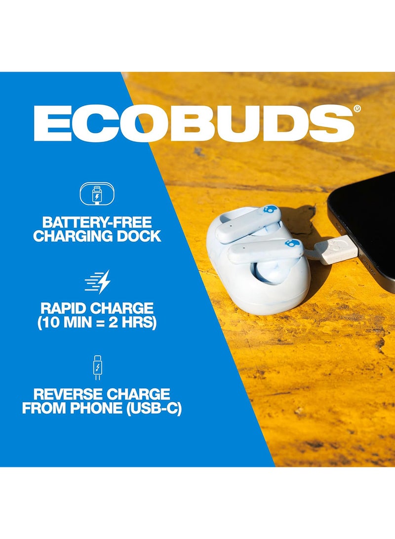 Skullcandy EcoBuds In-Ear Wireless Earbuds, 8 Hr Battery, Battery-Free Charging Case, Microphone, Works With iPhone Android And Bluetooth Devices Glacier - Image 2