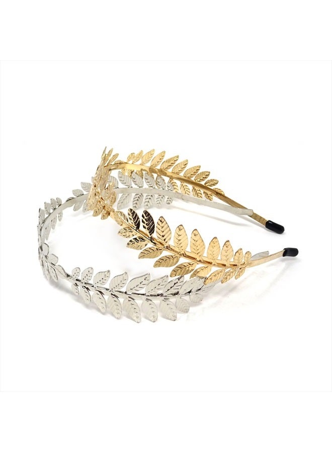 Honbay 2PCS Bridal Hair Crown Roman Goddess Leaf Branch Dainty Head Dress Headband - Image 5
