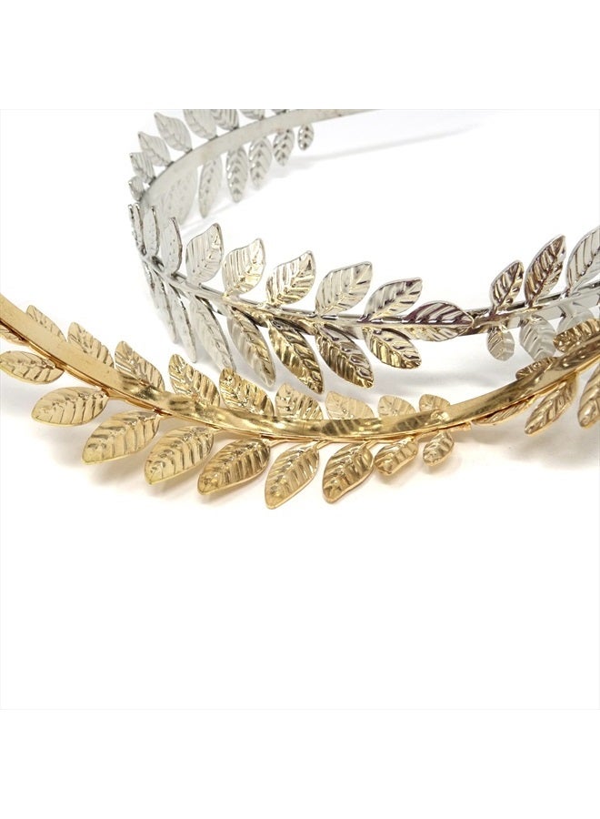 Honbay 2PCS Bridal Hair Crown Roman Goddess Leaf Branch Dainty Head Dress Headband - Image 4