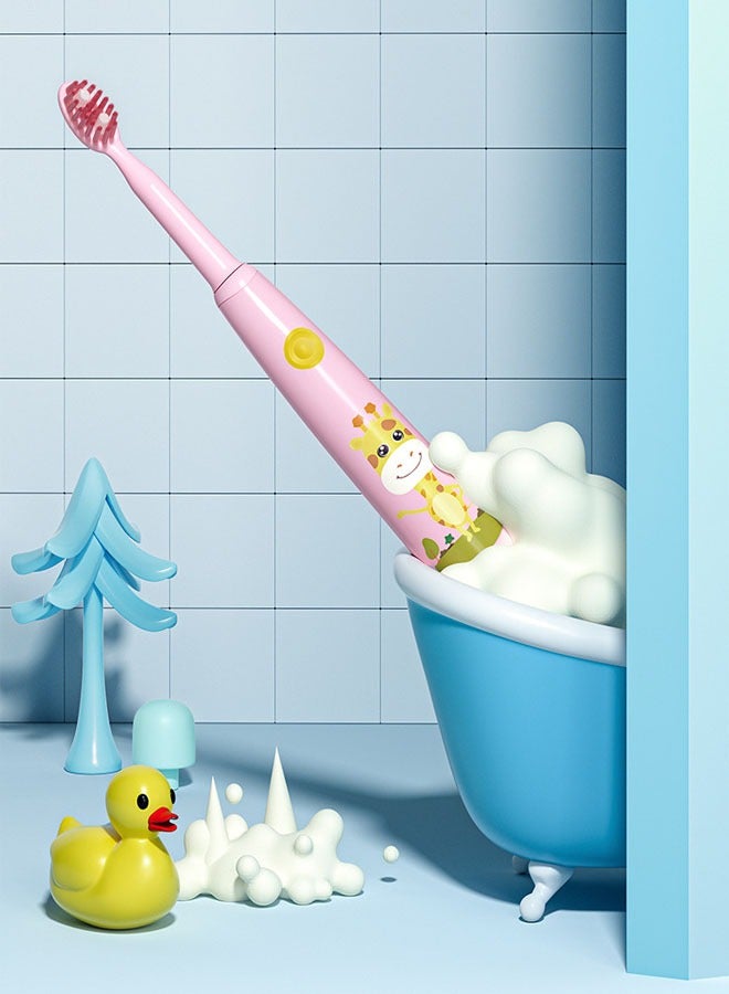 إن كي أكس فرشاة أسنان كهربائية للأطفال فائقة النعومة ومقاومة للماء لتنظيف الأسنان تعمل بالبطارية (3 رؤوس) - Image 5