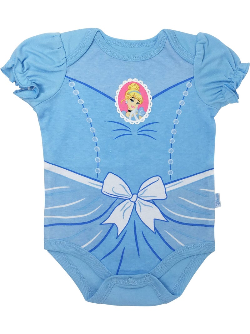 Disney Princess Snow White Belle Aurora Newborn Baby Girls 5 Pack Bodysuits Aurora, Snow White, Ariel, Cinderella, Belle 6-9 Months - Image 5