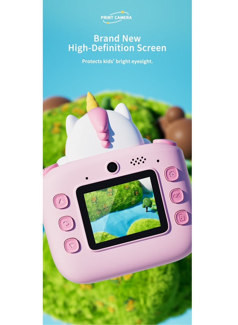GULFLINK K64 Cute Cartoon Design HD 48 Million Pixels Video Recording 1080P Instant Print Camera Kids Toy for Children - Green - Image 3