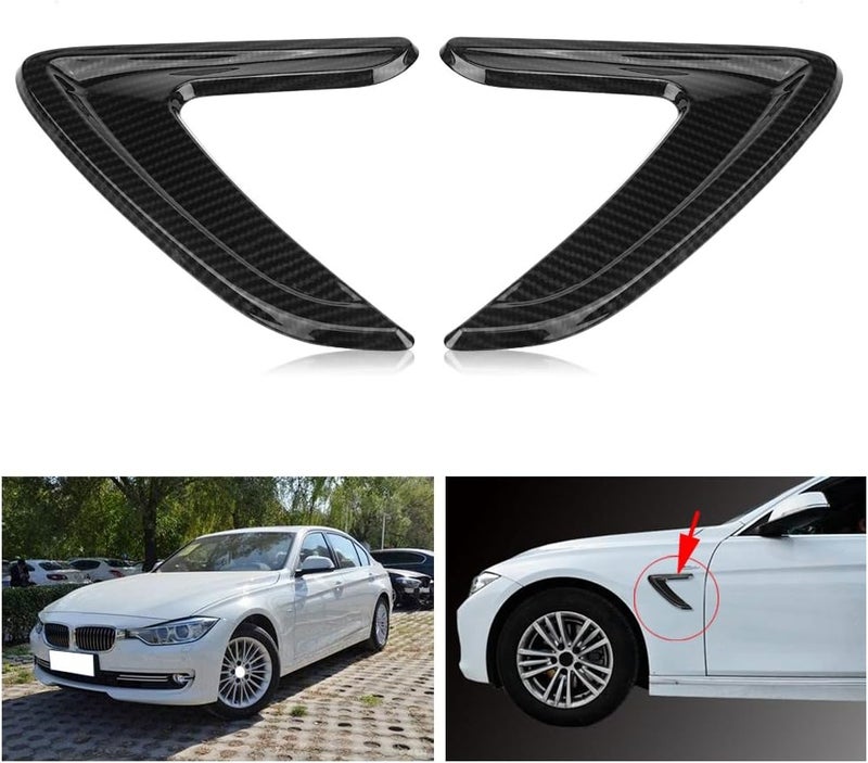 klarako Car Side Air Vent Cover Trim Fender Sticker for 3 Series F30 2012klarako 2016(Charcoal) - Image 3