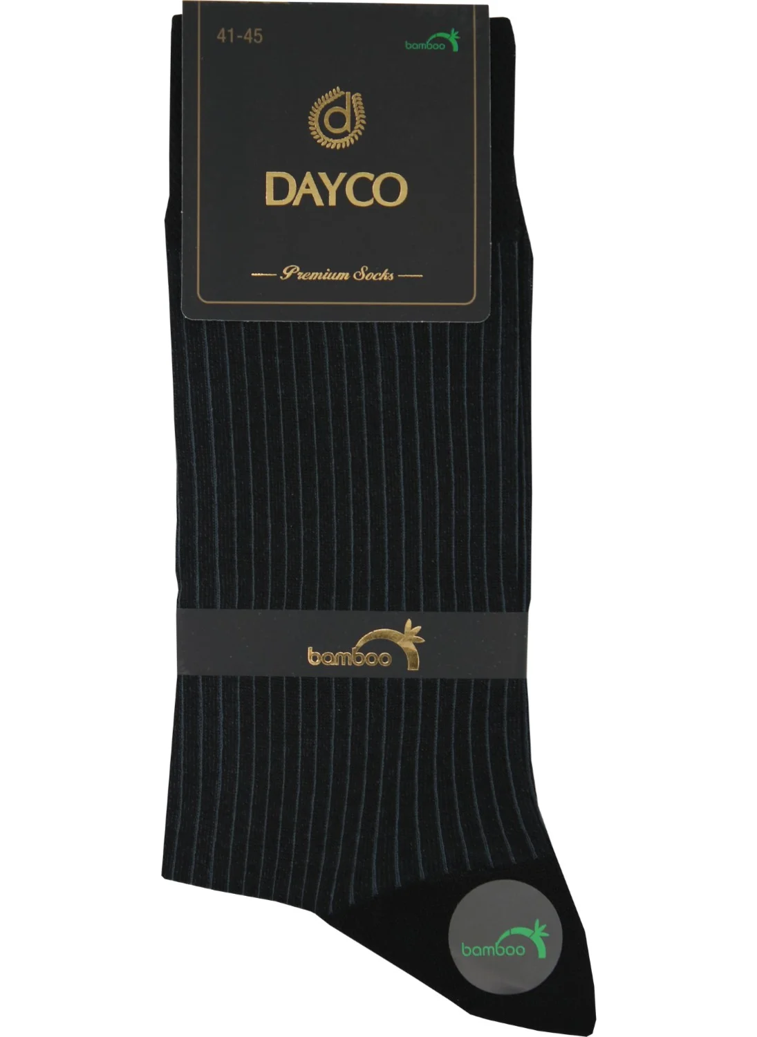 DAYCO Premium Bamboo Men's Summer Socks Set of 6 Boxed Striped Black