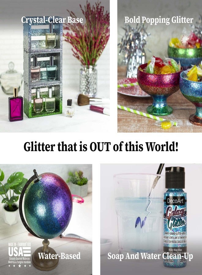 DecoArt Galaxy Glitter Paint 9 Color Glitter Rainbow Paint Set, Brush-on Glitter Acrylic Paint, 2 FL oz (Pack of 9) - Image 5