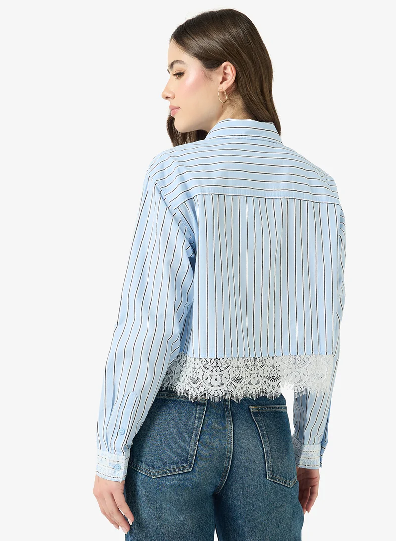 اونلي Striped Long Sleeve Shirt