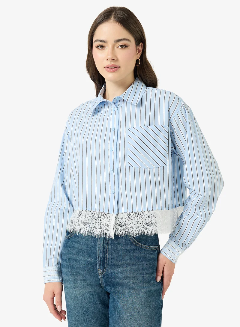 اونلي Striped Long Sleeve Shirt