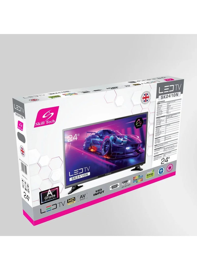 Skill Tech SK2410N 24" HD Ready LED TV, 1366x768, 60Hz, Wide Viewing Angle, High Contrast, HDMI/USB, Multisystem Support  - Image 4