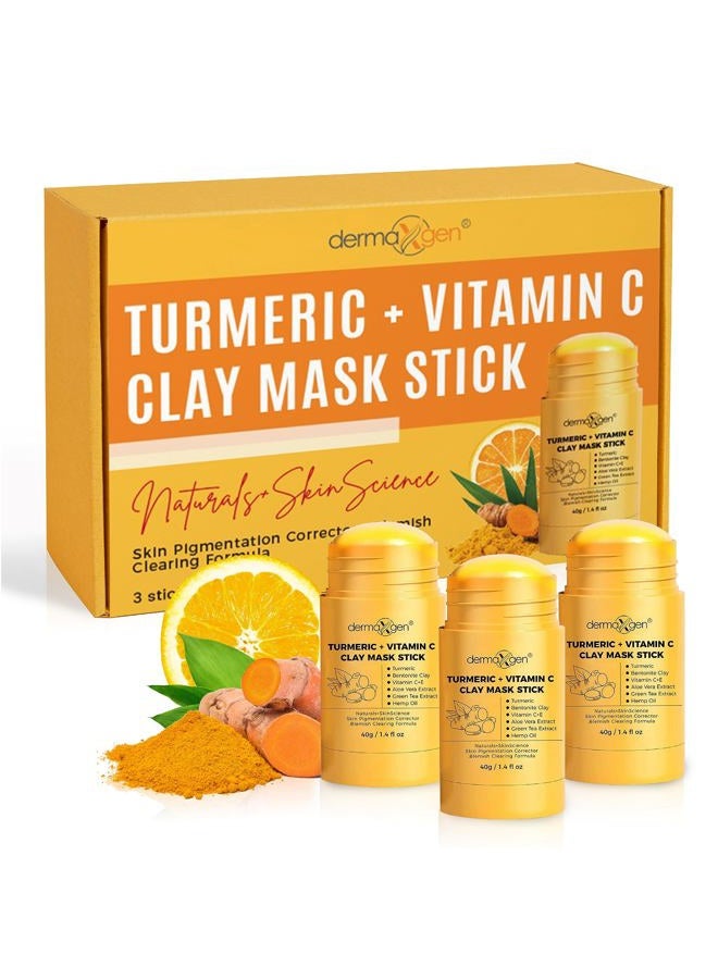 dermaxgen Turmeric Face Mask - Pure Organic Acne Treatment + Boosts Circulation + Anti-aging For Dull And Dry Skin Care- Set Of 3 - Image 1
