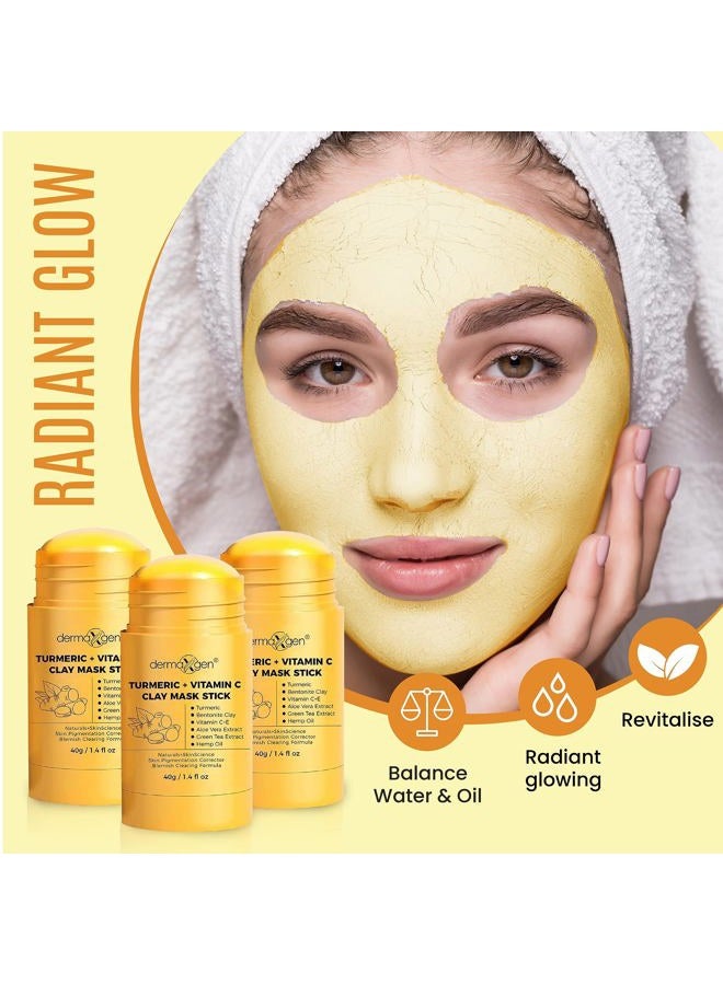 dermaxgen Turmeric Face Mask - Pure Organic Acne Treatment + Boosts Circulation + Anti-aging For Dull And Dry Skin Care- Set Of 3 - Image 2