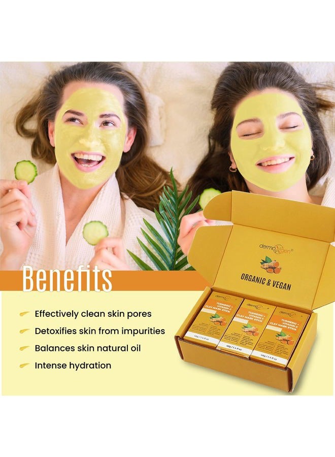 dermaxgen Turmeric Face Mask - Pure Organic Acne Treatment + Boosts Circulation + Anti-aging For Dull And Dry Skin Care- Set Of 3 - Image 5
