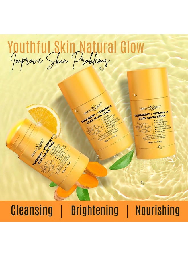 dermaxgen Turmeric Face Mask - Pure Organic Acne Treatment + Boosts Circulation + Anti-aging For Dull And Dry Skin Care- Set Of 3 - Image 4