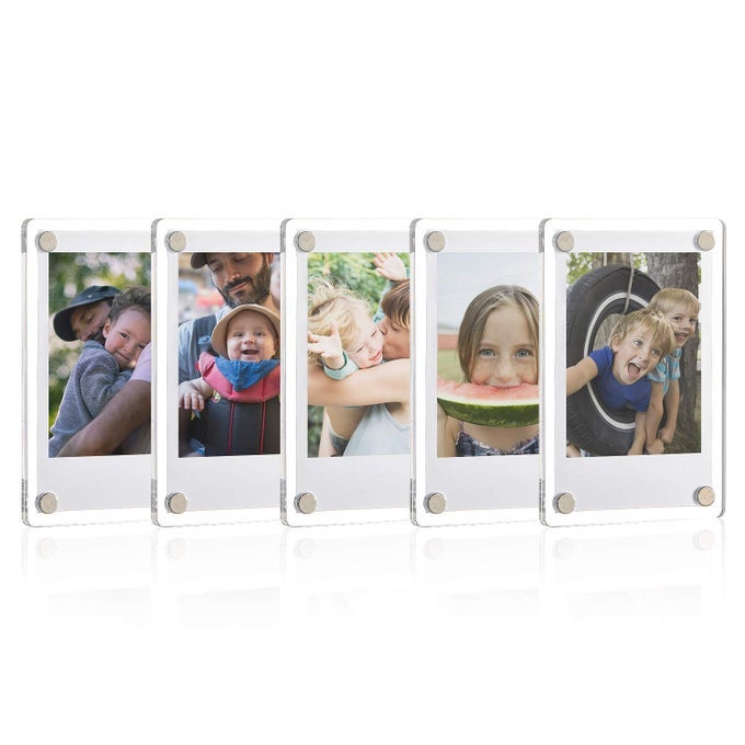ACRYLIC FRIDGE MAGNETIC FRAME DOUBLE SIDED PHOTO REFRIGERATOR MAGNET PICTURE FRAME FOR FUJIFILM INSTAX MINI 236 X 354 INCH PACK OF 5