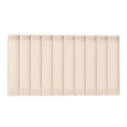 Wolf Designs WOLF VAULT Tray Necklace Insert, Beige - Includes 10 Necklace Compartments - Stackable - Anti-Tarnish LusterLoc Lining - Prevents Jewelry Discoloration + Tarnishing - Image 1