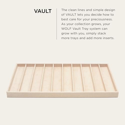Wolf Designs WOLF VAULT Tray Necklace Insert, Beige - Includes 10 Necklace Compartments - Stackable - Anti-Tarnish LusterLoc Lining - Prevents Jewelry Discoloration + Tarnishing - Image 2