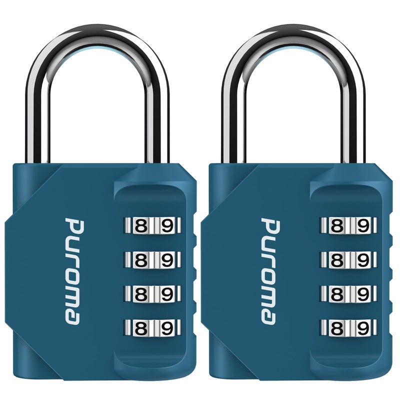 Puroma 2 Pack Combination Lock for Locker 4 Digit Outdoor Waterproof Padlock for School, Gym, Sports, Fence, Toolbox, Gate, Case, Outdoor, Hasp Storage, Cabinets (Dark Green) - Image 1