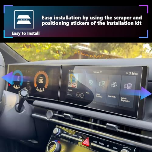 SXCY for 2025 Hyundai Tucson Screen Protector 12.3 Inch for 2025 Hyundai Tucson Accessories Navigation&Instrument Curved Screen[4PCS Apart Nano] - Image 4