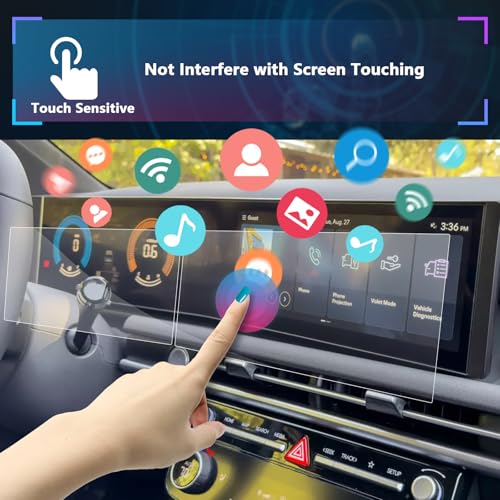 SXCY for 2025 Hyundai Tucson Screen Protector 12.3 Inch for 2025 Hyundai Tucson Accessories Navigation&Instrument Curved Screen[4PCS Apart Nano] - Image 3