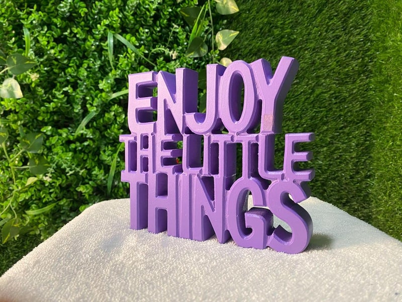 Cartvilla Cartvilla Table Decor Perfect for Home Office Desk or Shelf Quirky Room Decoration Showpiece for Birthday Corporate Gifts and Inspiring Wall Decor Enjoy the little things Purple - Image 3