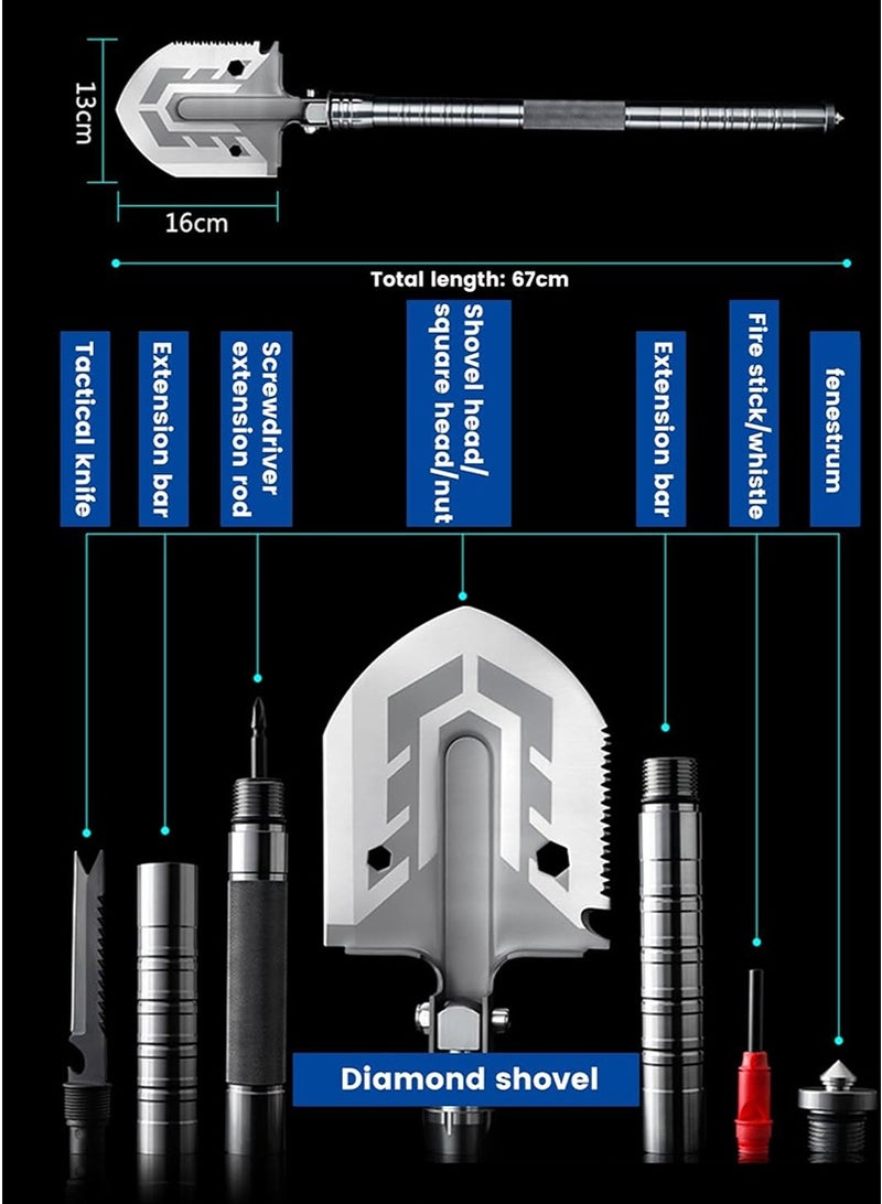 تابيت مجرفة عسكرية متعددة الوظائف ، مجرفة في الهواء الطلق قابلة للطي معدات التخييم المحمولة للبقاء على قيد الحياة مجرفة عسكرية - Image 5