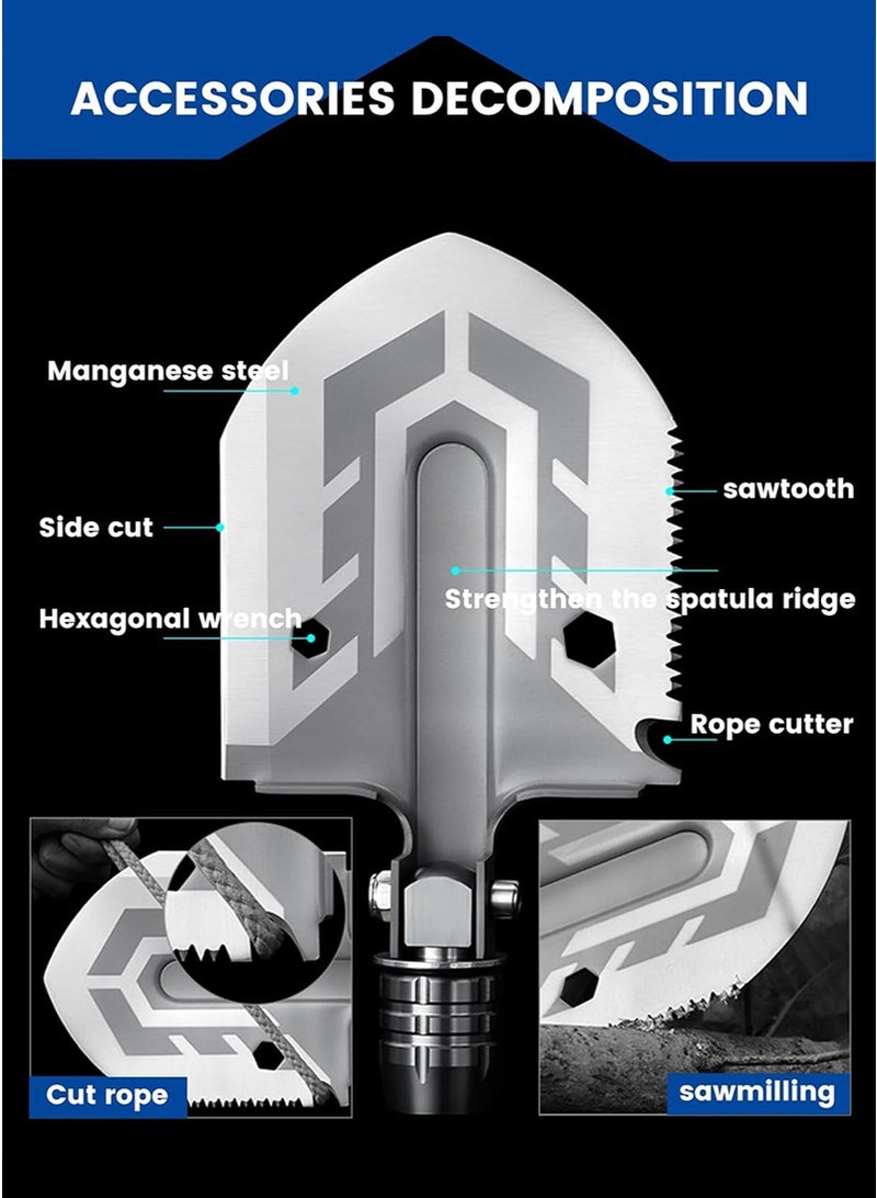 تابيت مجرفة عسكرية متعددة الوظائف ، مجرفة في الهواء الطلق قابلة للطي معدات التخييم المحمولة للبقاء على قيد الحياة مجرفة عسكرية - Image 4
