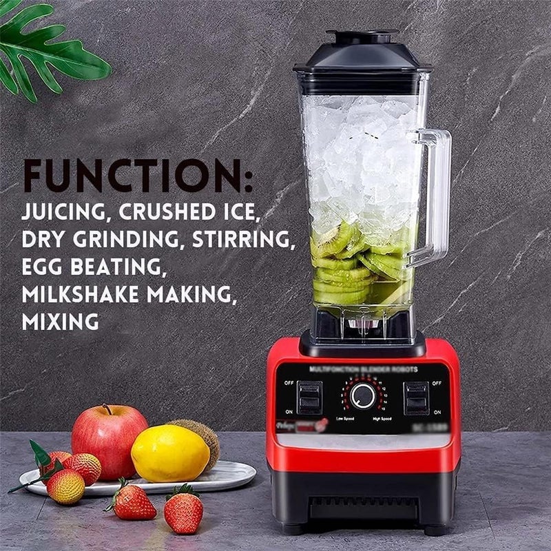 JIHAM Professional Heavy Duty Commercial Mixer Juicer Speed Grinder Ice Blender Gray/Red 32011EJ - Image 4