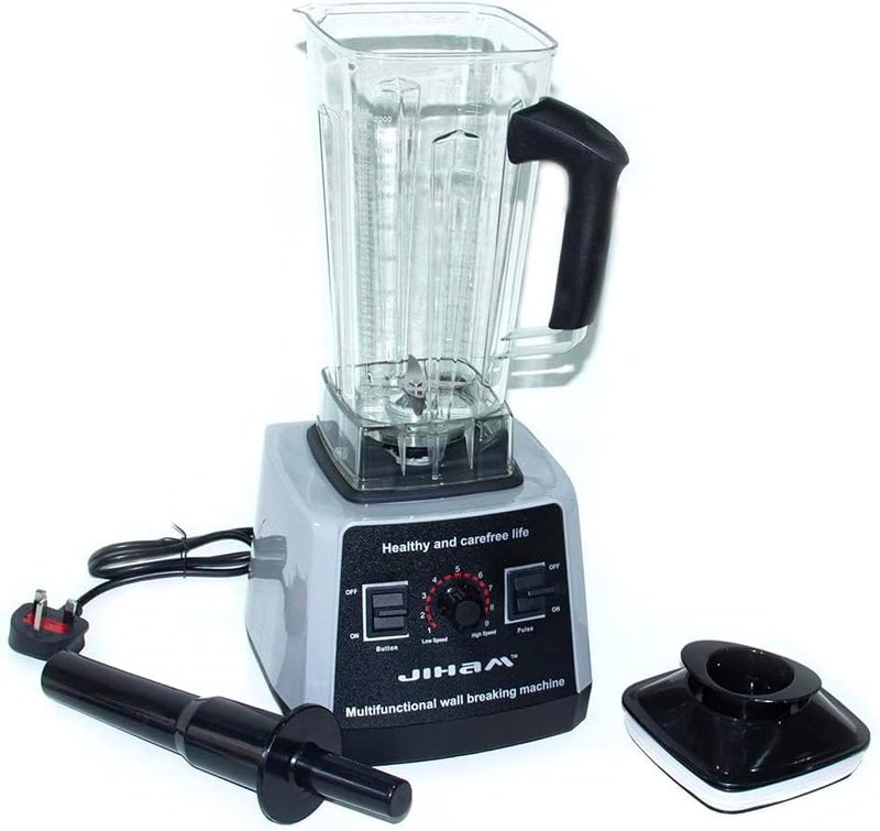 JIHAM Professional Heavy Duty Commercial Mixer Juicer Speed Grinder Ice Blender Gray/Red 32011EJ - Image 2