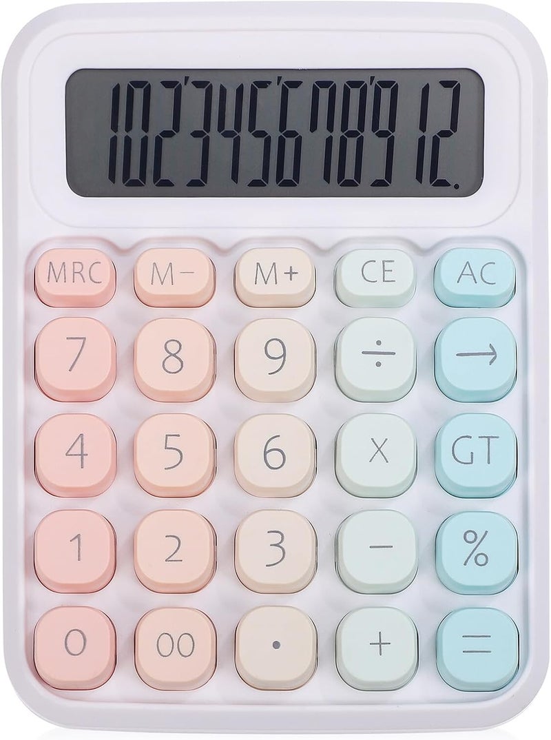 Mechanical Calculator Cute Desk Calculator Strong Build Large Display Big Buttons Easy to Press Basic Function (No Batteries) - Image 1