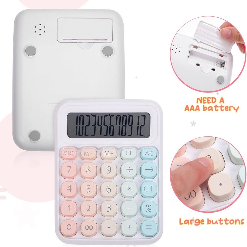 Mechanical Calculator Cute Desk Calculator Strong Build Large Display Big Buttons Easy to Press Basic Function (No Batteries) - Image 4