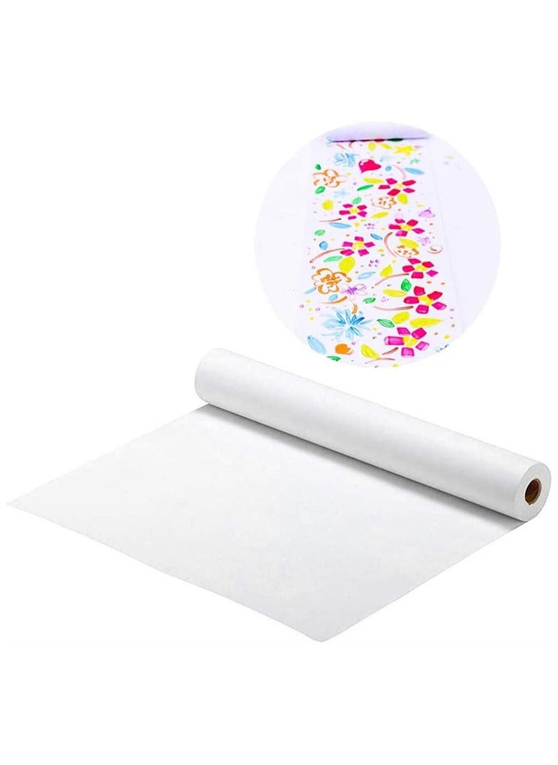SYOSI - Drawing Paper Roll White Art Paper Roll, Easel Paper, Painting Roll Paper, Sketching Paper, Engineering Drawing Paper, Drawings Posters Paintings for Graffiti Blueprint Paper Roll - Image 1