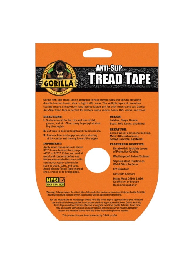 Gorilla Anti-Slip Tread Tape, 2" X 10" Roll, Black (Pack Of 1) - Image 2