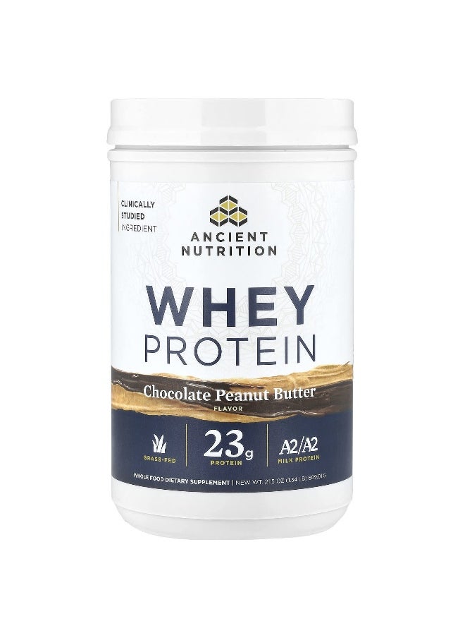 Ancient Nutrition - Ancient Nutrition, Whey Protein, Chocolate Peanut Butter, 1.34 lb (609.01 g) - Image 1