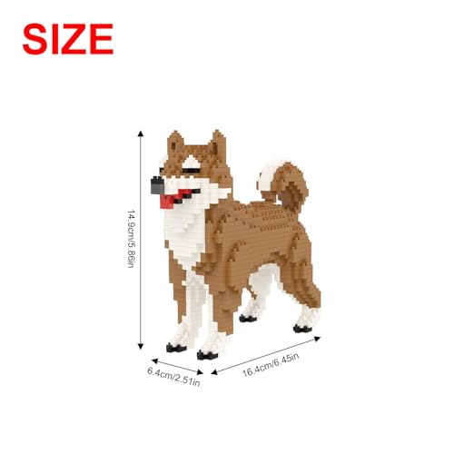 Larcele Micro Dog Building Blocks Mini Pet Building Toy Bricks 814 Pieces KLJM02Male Shiba Inu - Image 5
