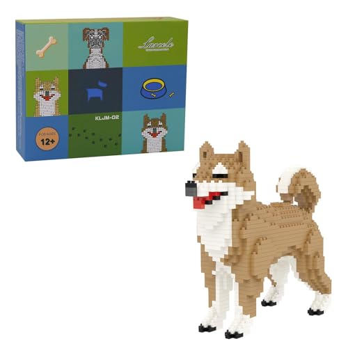 Larcele Micro Dog Building Blocks Mini Pet Building Toy Bricks 814 Pieces KLJM02Male Shiba Inu - Image 1