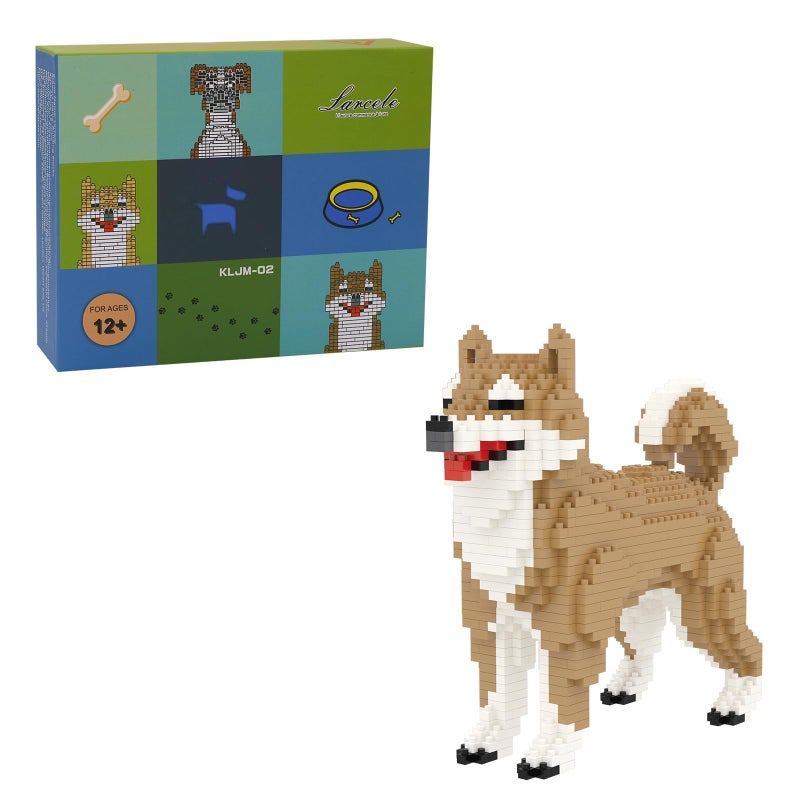 Larcele Micro Dog Building Blocks Mini Pet Building Toy Bricks 814 Pieces KLJM02Male Shiba Inu - Image 3
